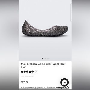 Mini melissa kids flats like new only worn a few times